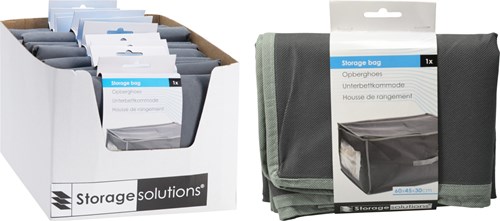 Bolsa de almacenamiento gris protección ropa contra polvo 60x45x30cm
