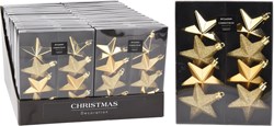Bola de Navidad irrompible estrella 6,50cm 8 piezas oro decoración
