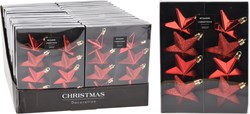 Bola de Navidad irrompible estrella 6,50cm 8 unidades rojo decoración