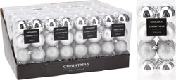 Bola de Navidad irrompible plateada 5 cm set de 16 decoraciones