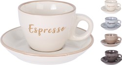 HH - Koopman taza y plato set de vajilla espresso de cerámica