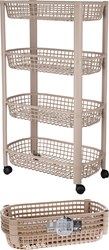 Carrito de cocina con ruedas 4 niveles multicolor organizador