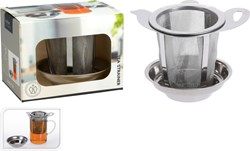 Koopman colador de té acero inoxidable con soporte plateado - accesorio filtro té