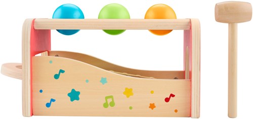 Fisher-Price xilófono de madera juguete con banco de martillo para niños-3
