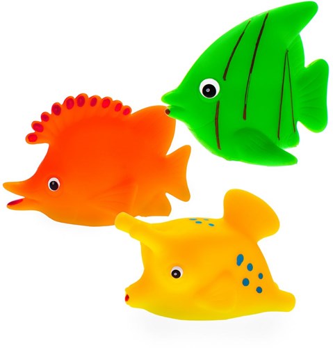 Mom's Care juguetes de baño peces set - 3 piezas coloridas sin BPA