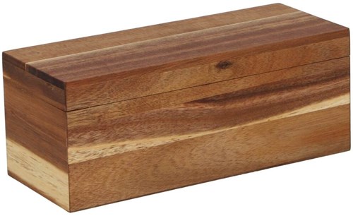 Daily Home caja de té madera 6 compartimentos marrón con tapa abatible