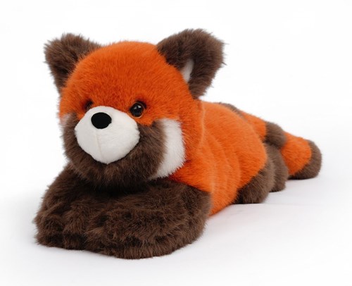 One Love peluche panda rojo Rusty - suave peluche naranja marrón