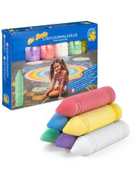 Pustefix tizas jumbo para acera 6 colores - juguete creativo extra grande