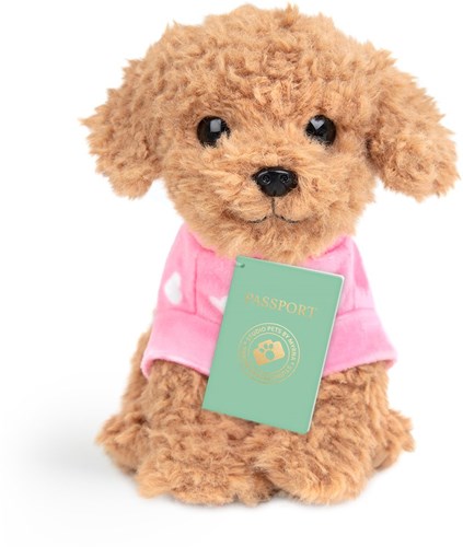 Studio Pets peluche perro Cookie 16cm con maleta y libro de pegatinas