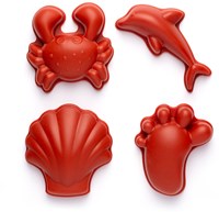 Scrunch moldes de arena juguete silicona - Playa naranja óxido