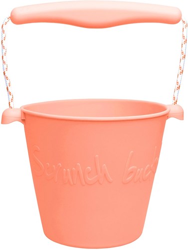 Scrunch cubo de juguete plegable silicona cubo playa melocotón naranja-2