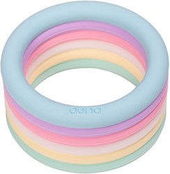 Dena juguetes - Set de 6 anillos de plástico de colores pastel