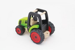 Harlekijn tractor de madera juguete - negro - vehículo agrícola duradero