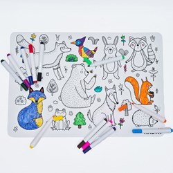 Kneta tapete de dibujo silicona juguete de viaje con rotuladores - creativo