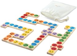 PlanToys Juguetes de madera Dominó del humor
