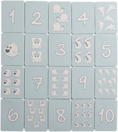 Scrunch cartas de juego - juego educativo infantil azul huevo de pato