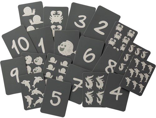 Scrunch cartas de juego de silicona gris - juguete educativo para niños-2