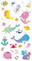 Avenir tatuajes adhesivos animales marinos - tatuajes temporales niños multicolor-2