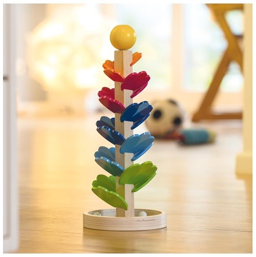 Goki juego de canicas de madera pagoda con sonidos - juguete educativo-2