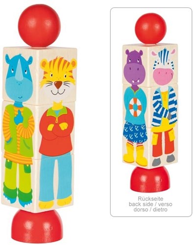 Goki puzzle de animales de madera - juguete educativo para niños-2