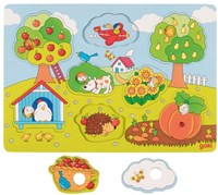 Goki puzzle de madera - juguete educativo tema jardín, 8 piezas-2