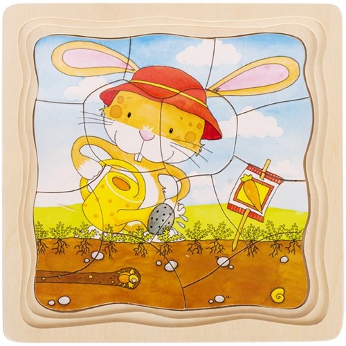 Goki puzzle de madera huerto - juguete educativo 53 piezas-2