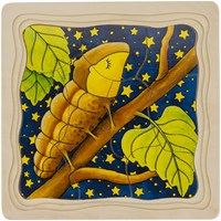 Goki puzzle de madera mariposa - puzzle educativo por capas 44 piezas-2
