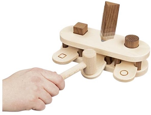 Goki banco de martillar de madera juguete educativo para niños pequeños-2