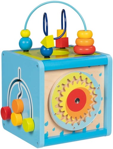 Goki cubo de actividades de madera con espiral - juguete educativo-2