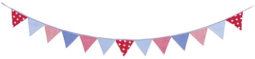 Goki guirnalda de algodón azul-roja para fiesta y decoración-2