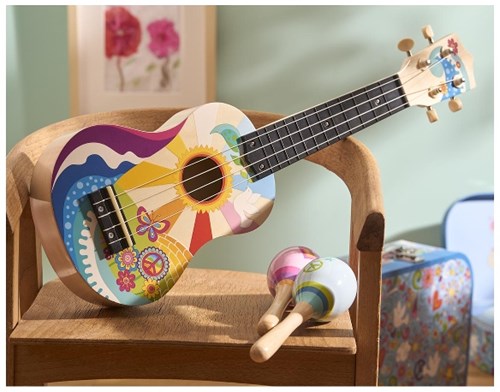 Goki ukelele instrumento musical de madera juguete para niños-2
