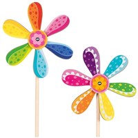 Goki molinillo de viento flor - juguete exterior colorido para niños-2