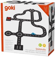 Goki alfombra de juego carreteras de tráfico - circuito de fieltro con 2 coches 30 piezas-3