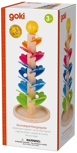Goki juego de canicas de madera pagoda con sonidos - juguete educativo-3