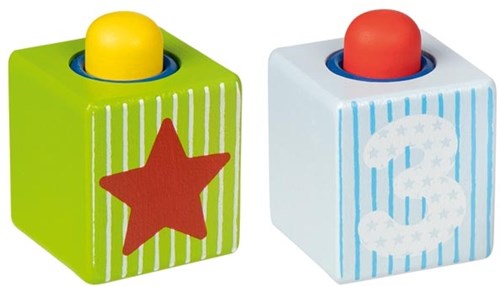 Goki coche de juguete de madera - vehículo colorido para niños-3