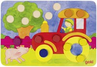 Goki juego de mesa - dado de colores juego familiar madera 3+ educativo-3