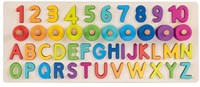 Goki puzzle de madera números y letras - juguete educativo 91 piezas-3