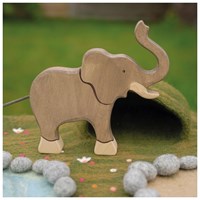 Holztiger elefante de madera figura de juego - juguete sostenible hecho a mano-3