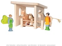 Holztiger establo refugio de madera para animales para juego creativo-3