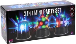 Party Time set de luces disco - Mini iluminación de fiesta 3 piezas - Multicolor