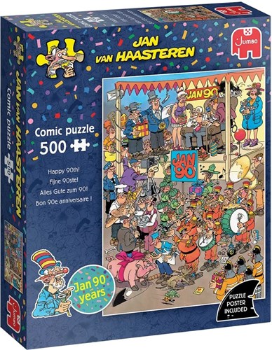 Jumbo rompecabezas Jan van Haasteren Fijne 90ste! 500 piezas dibujo animado-3