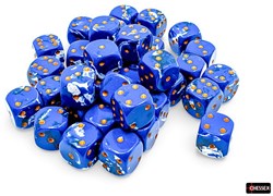 Chessex dados Brush Wavebreak/gold D6 12mm set 36 piezas