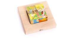 Bajo puzzle de bloques de madera paisajes - juguete educativo 4 bloques