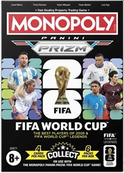 Hasbro caja booster cartas coleccionables FIFA Monopoly Panini Prizm 2026