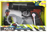 Toi-Toys pistola de policía de juguete con luz y sonido y esposas