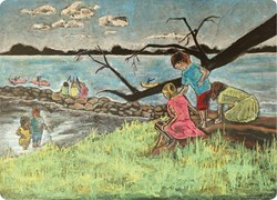 Kapitein Kalk set de tarjetas verano arte pizarra 5 postales