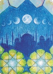 Kapitein Kalk tarjeta Ramadan Mubarak set de 5 tarjetas arte pizarra