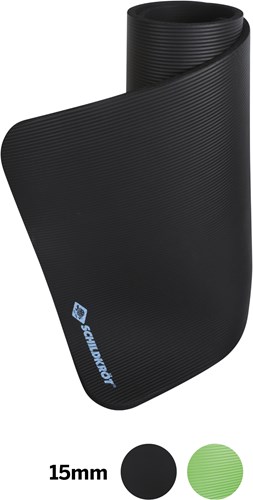Schildkröt esterilla fitness negra 15mm antideslizante para gimnasia