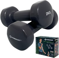 Schildkröt mancuernas set fitness 2x2kg - pesas vinilo gris