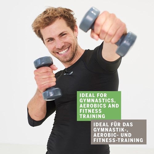 Schildkröt mancuernas set fitness 2x2kg - pesas vinilo gris-3